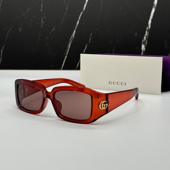 NEW GG1403SK 003 GUCCI RED BROWN SQUARE WOMEN GUCCI SUNGLASSES - Picture 3 of 12